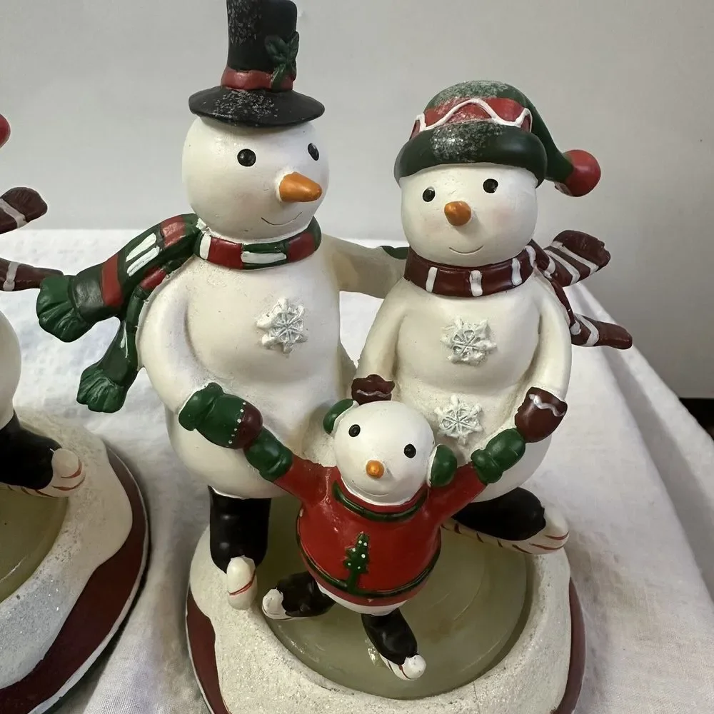 Lot Of 2 Snow Days By Jessica Flick Snowman Stocking Holder Hangers Matching Set